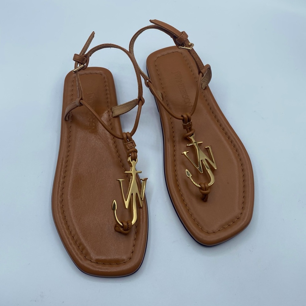 JW Anderson Anchor-Logo Flat Sandals